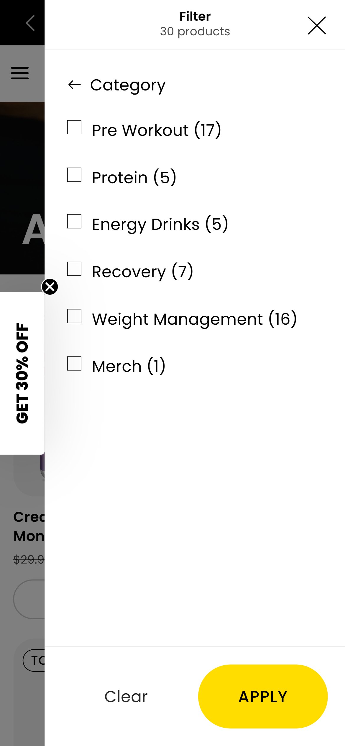 RSP Nutrition — Mobile